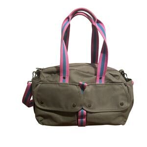 Vintage Ralph Lauren Rare Army Green Canvas Cargo Messenger Bag Travel Y2K 90’s